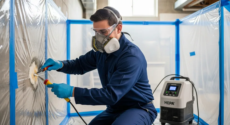 Mold Removal professional at work in Waterloo